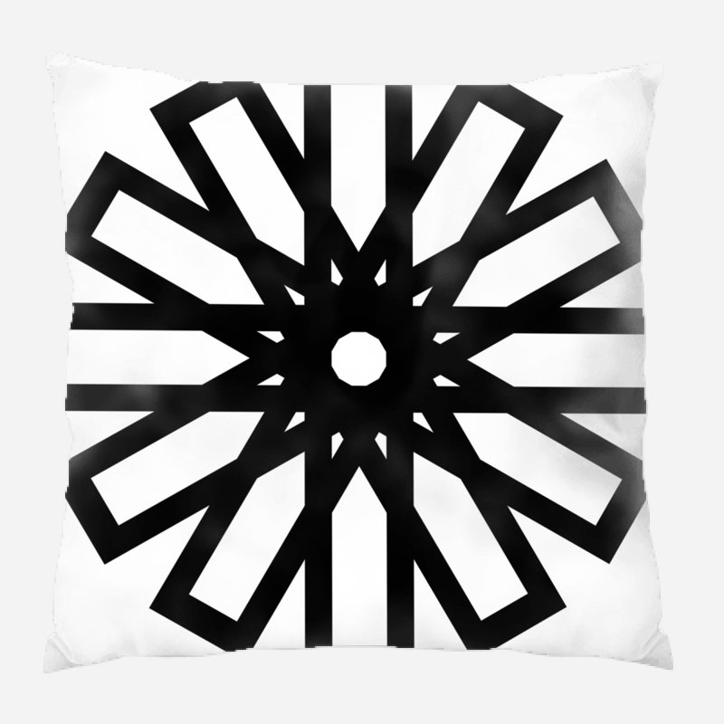 Geometric Microsuede Reversible Throw Pillow, Black