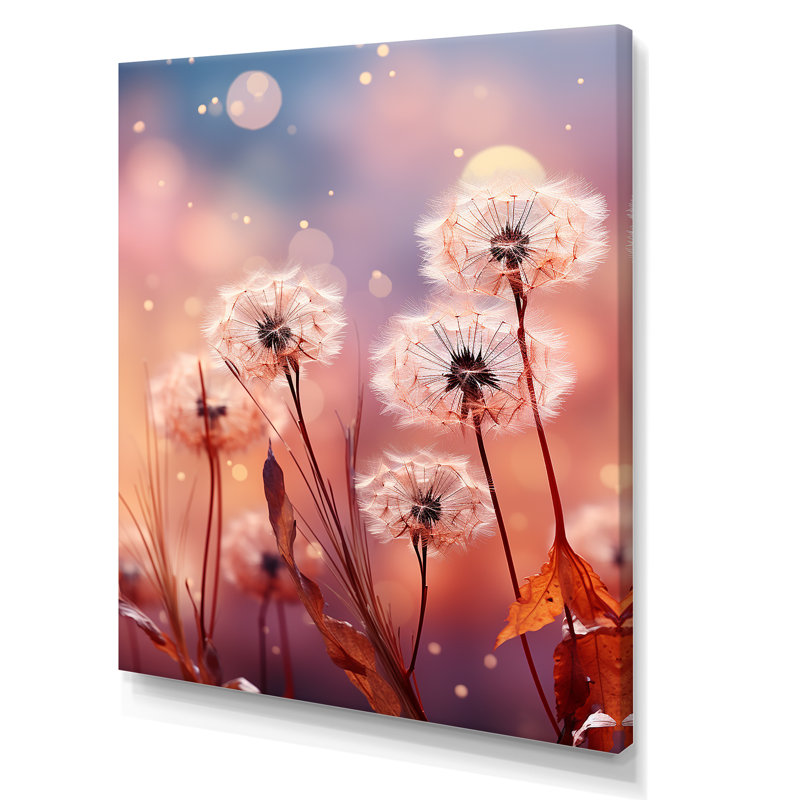 «Delicate Calm Dandelion Serenity IV - Autre plante et fleurs», art mural, Toile tendue, H 32 po x l 24 po