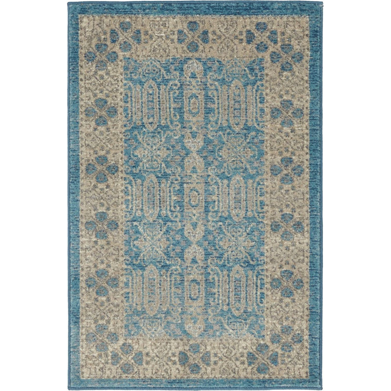 Tapis à motif oriental ciel Linz, Rectangle 3 pi 3 po x 5 pi 3 po