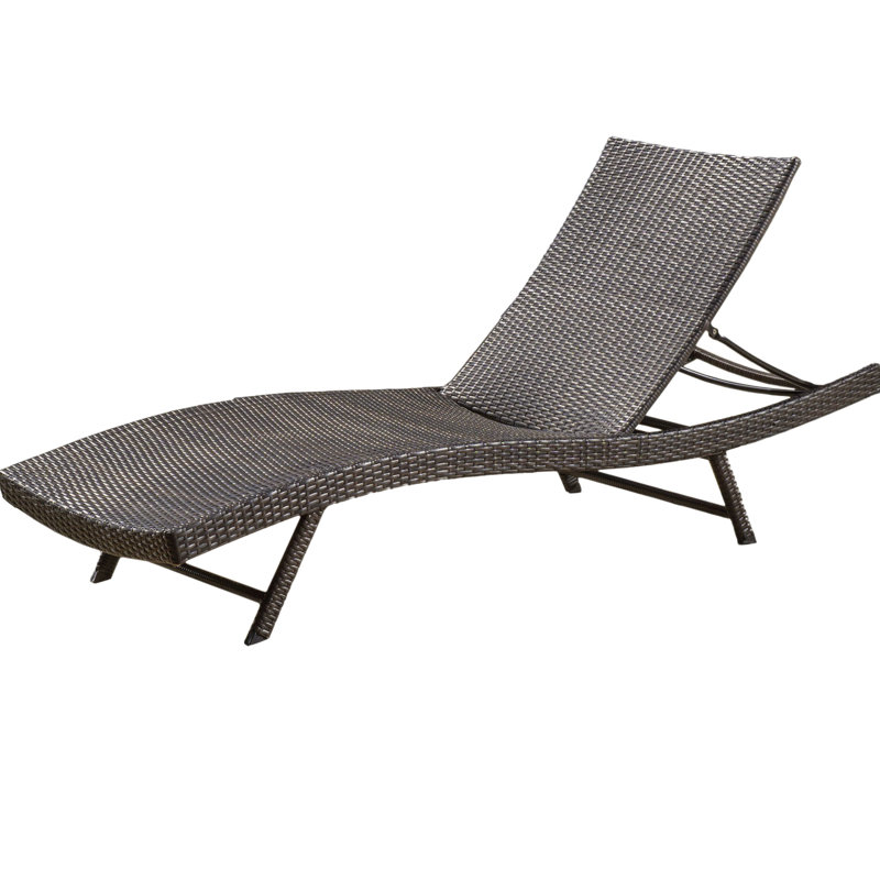 Chaise de patio réglable à dossier - et métal, dossier de style extérieur brun multi style
