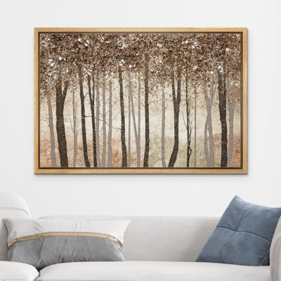 Abstract Forest " Rustic Brown Autumn Fall Forest Tree Leaves " Graphic Art Print