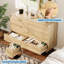 Commode 6 tiroirs 47 po en bois avec pieds amovibles et sans poignée, commode moderne-877850377