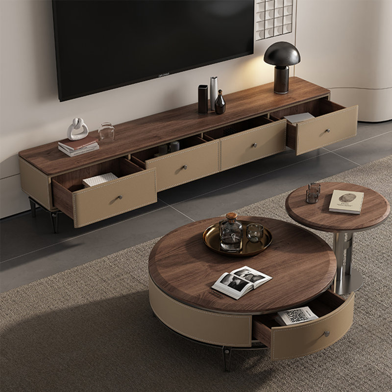 Meuble télé carré moderne et simple, H 15,7 po x L 94,5 po x l 15,7 po