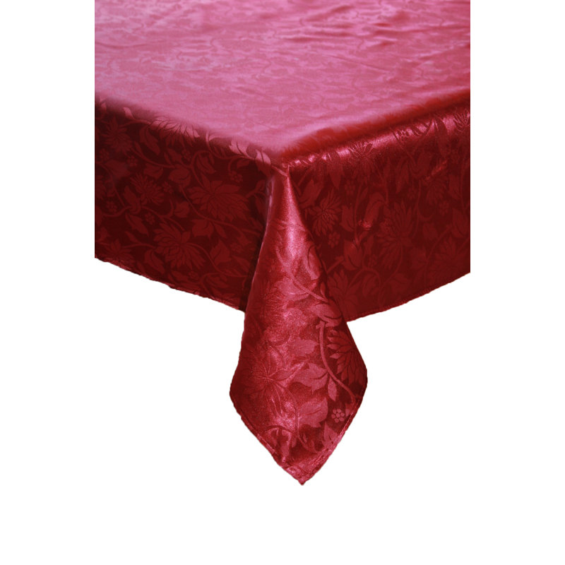 Wiersma European Floral Tablecloth, 102" W x 60" L, Burgundy