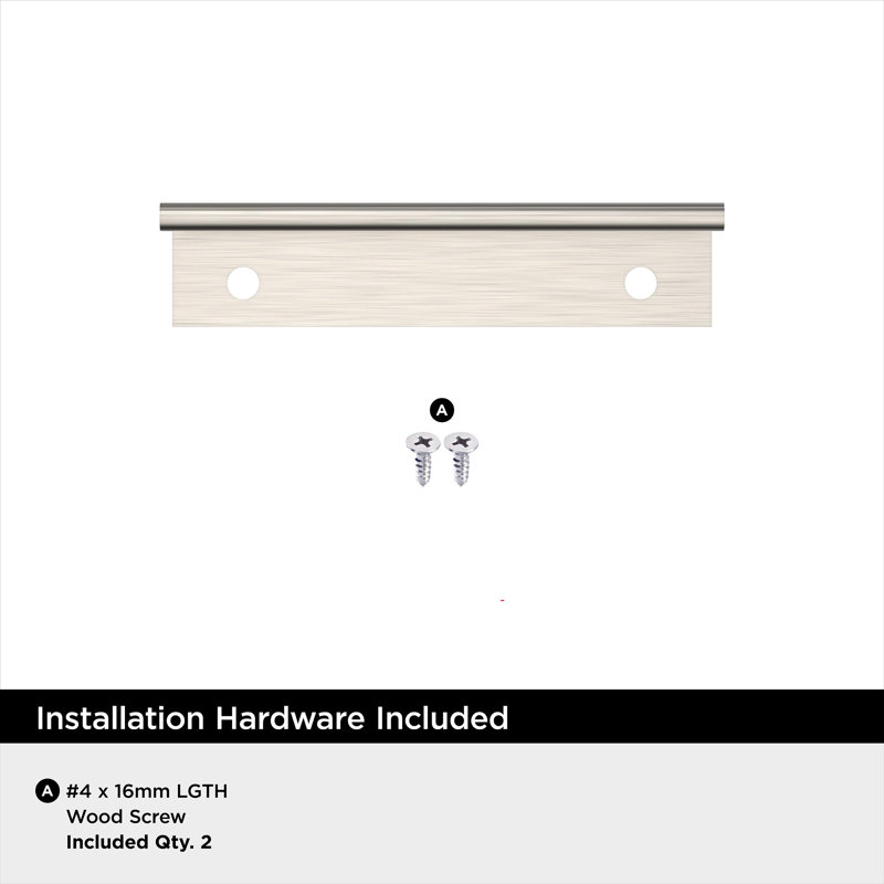 Poignée d'armoire en nickel satiné 3 pouces (76 mm) Streamline II, Nickel satiné