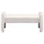 Banc rembourré en velours ivoire Giannie