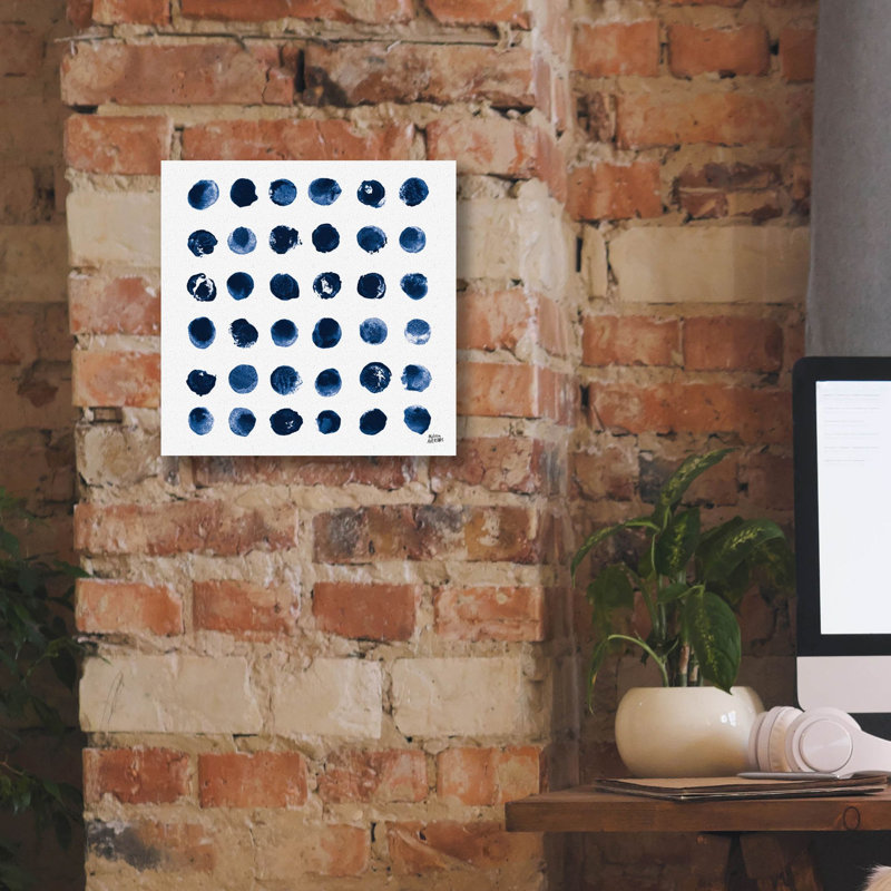 «Markmake Blue Sq 1» par Melissa Averinos, art mural sur toile, H 12 po x l 12 po x P 0,75 po