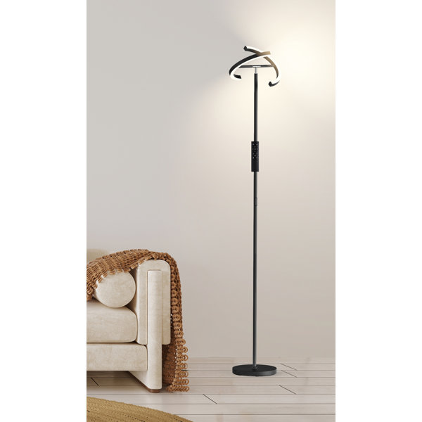 Torchiere Floor Lamp w/ Reading Light & Remote & Wall Switch