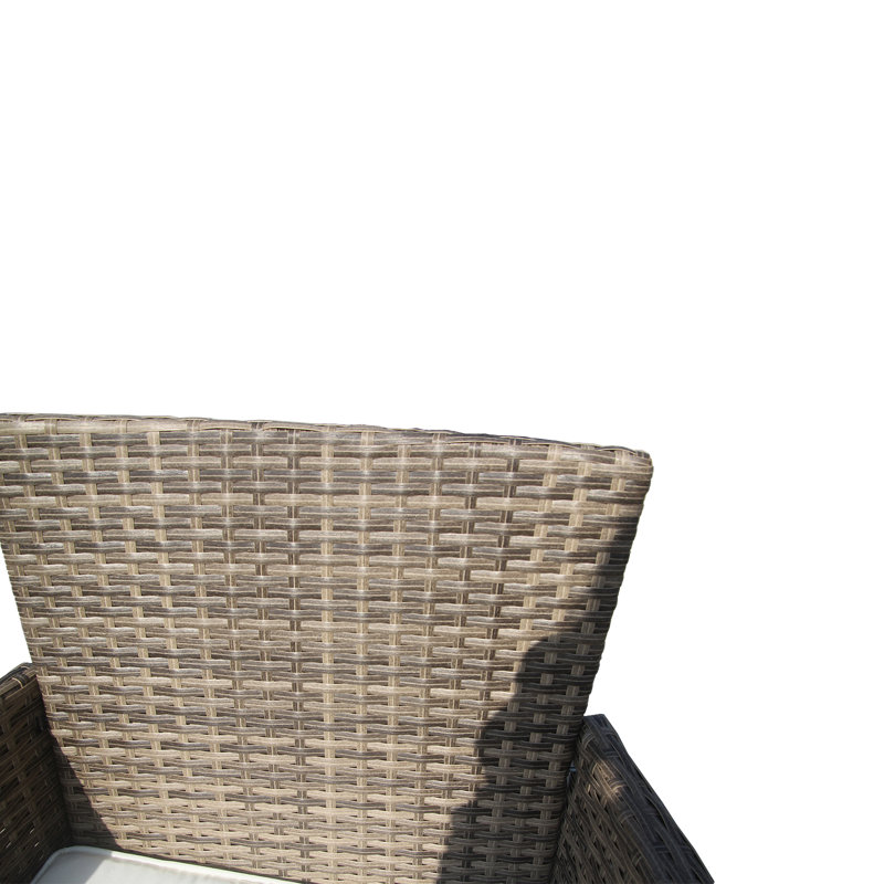 Barreiro 2 - Person Wicker Patio Dining Set with Square Table , Cushions Included, Nature