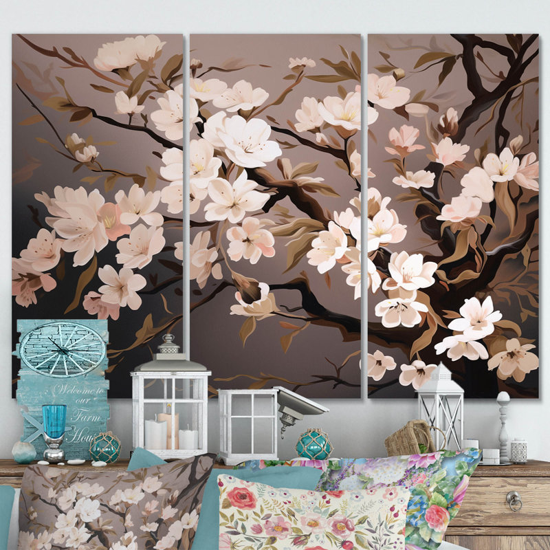 Ardelia - ensemble d'art mural sur toile Cherry Blossom, H 28 po x l 36 po x P 1 po