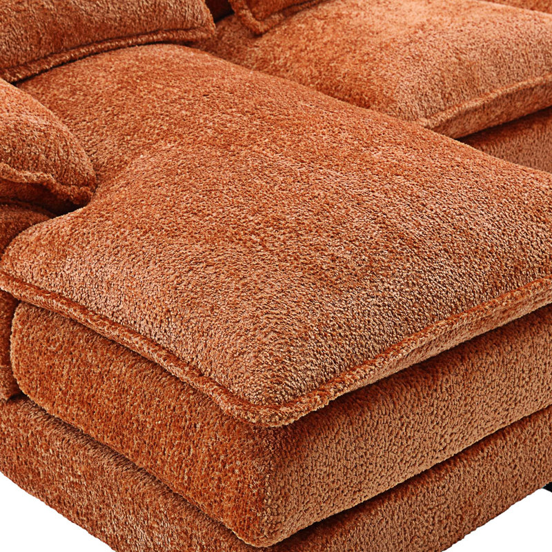 Grand canapé modulaire moderne en forme de U, Boucle orange