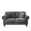 Gris moderne 63 po 2 avec accoudoirs roulés, canapé rembourré en chenille, pieds en bois et garniture cloutée, structure solide, velours confortable 63 2