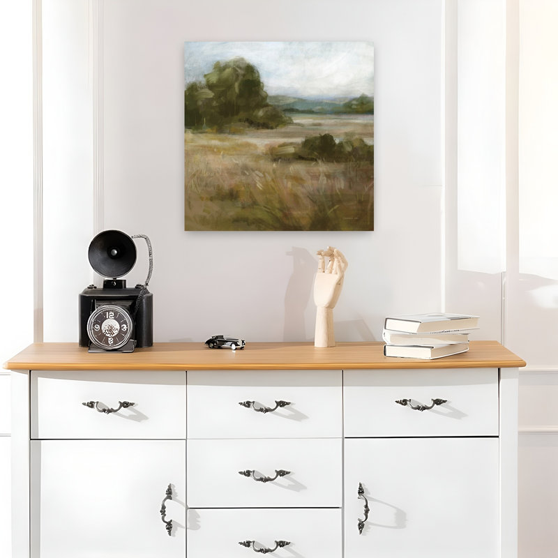 Chemin contemporain contemporain avec une baie bleue, H 18 po x l 18 po