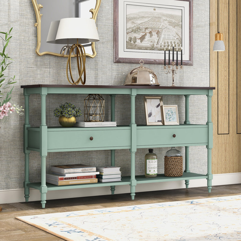 Baumann 57 " W Console Table, Brown/Green
