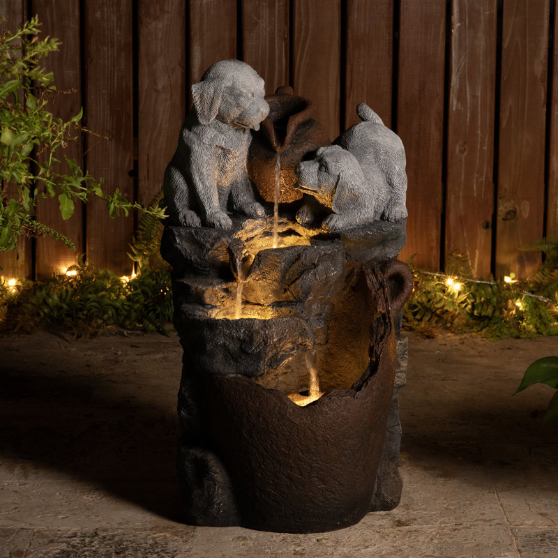 Outdoor Floor Fountain with Lights