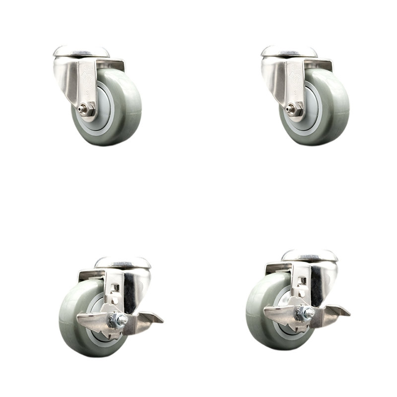 Polyurethane Casters, Gray