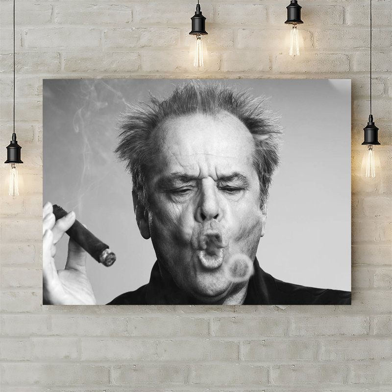 Jack Nicholson Smoking Cigar - Wrapped Canvas Print, 41cm H x 61cm W x 3.8cm D