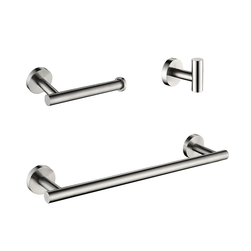 3 Bathroom In Brushed Nickel, Stainless Steel, Modern Aesthetic, Scratch-, , Easy Installation Kind Fixture - Appearance, , Simple Sort
