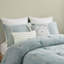 Édredon en coton double / grand - Rayures brodées de couleur naturelle et taies décoratives assorties à finition de couette pour lit