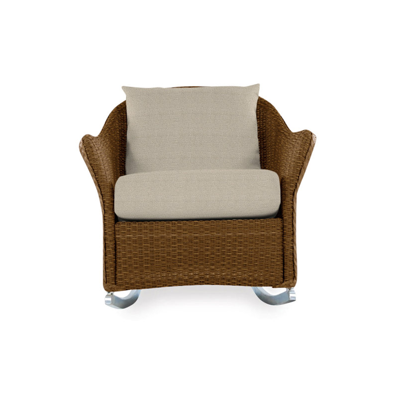 Weekend Retreat Outdoor Rocker Chair, Decorline Natural, Matte White