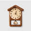 Horloge murale brune en bois massif