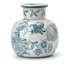 Vase rétro bleu et blanc
