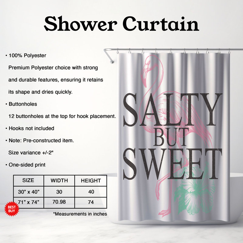 Tomico Shower Curtain, 74"H x 71"W