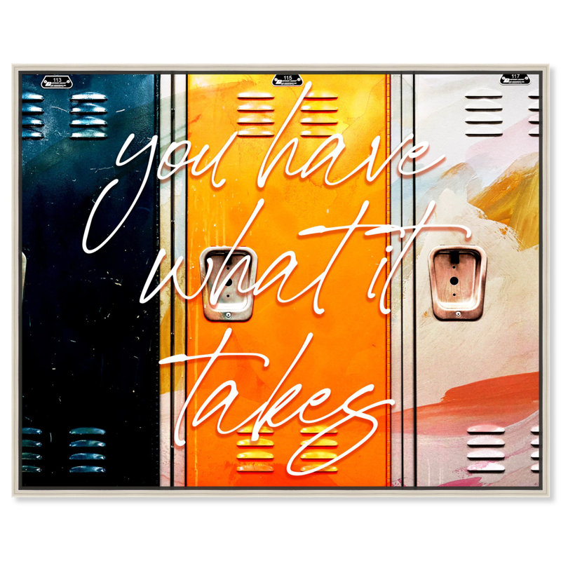 «Painted Lockers», impression de citations sur toile par Notoriart, Cadre argenté, H 17 po x l 21 po