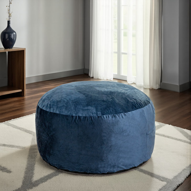 Fauteuil à billes Luxury, Velours bleu