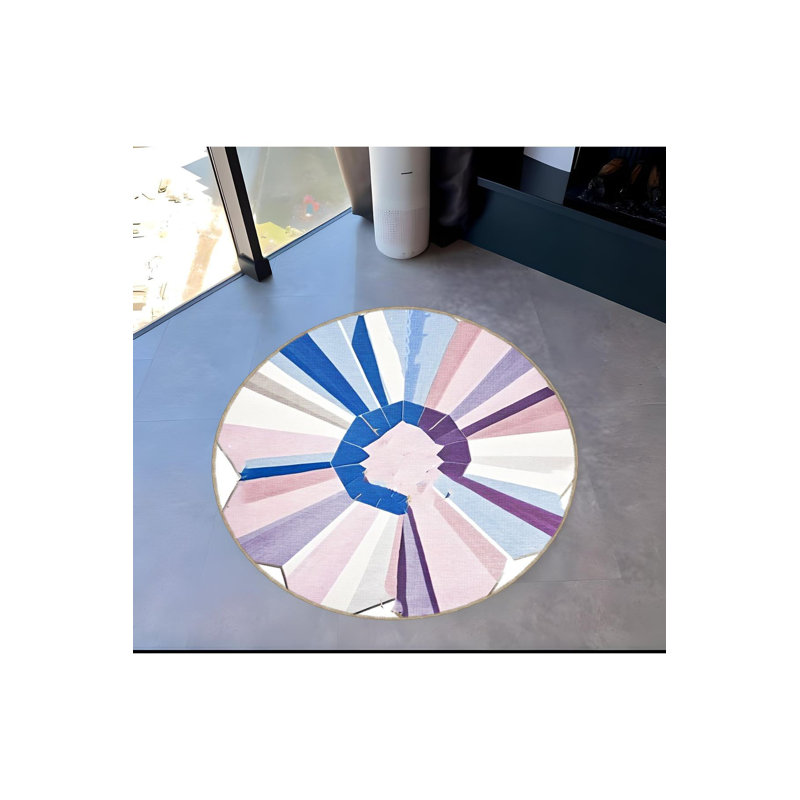 Multi Color Striped Geometric Pattern Modern Decorative Machine Washable Area Rug