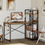 Bureau d'ordinateur moderne Sarahlouise - prise de courant, tablettes / tiroirs de rangement, plateau en bois massif-333991851-333991850