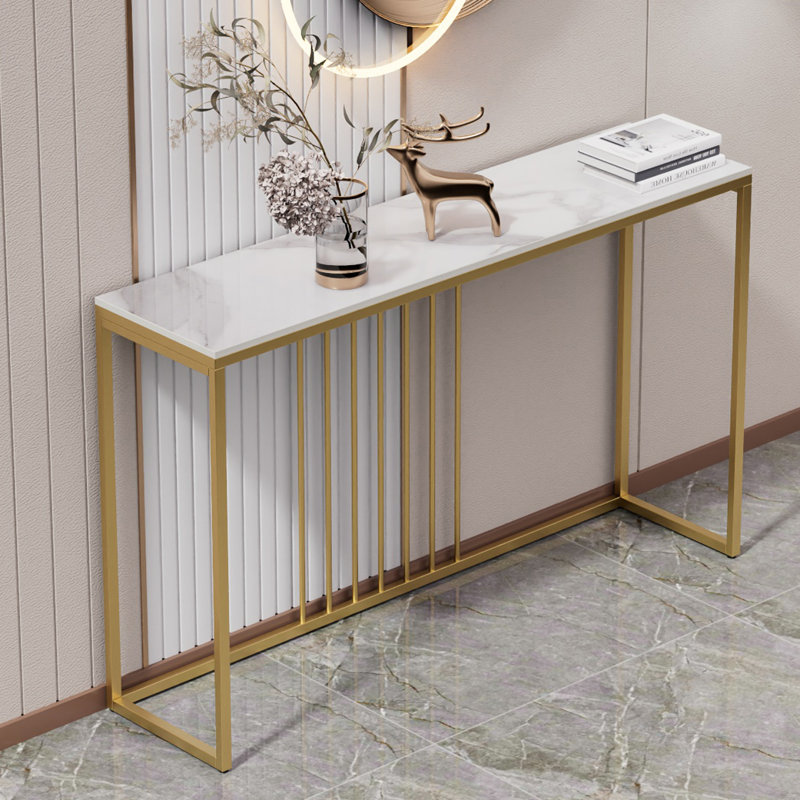 Marble Top Console Table, White, 78.5cm H x 120cm W x 30cm D