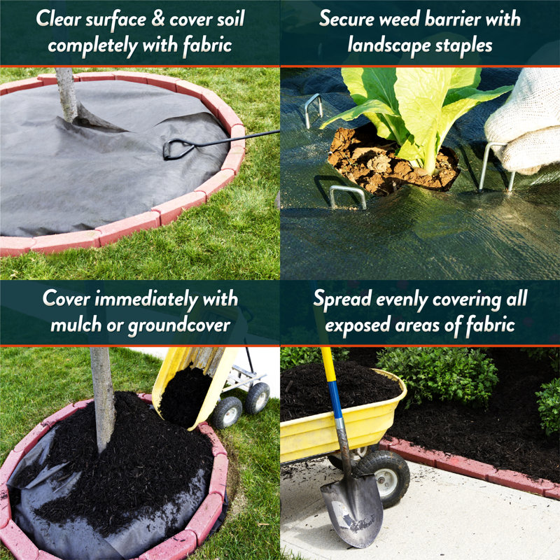 Heavy-Duty Black Non-Woven Landscape Fabric Roll