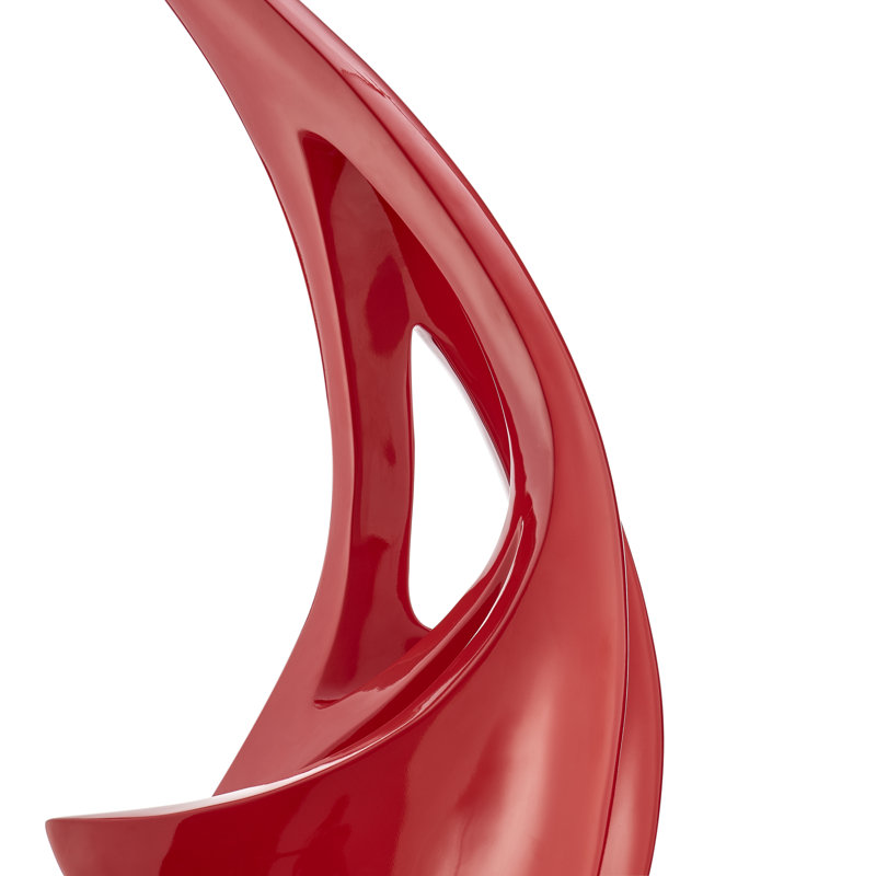 Haldis Modern Sail Resin and MDF Sculpture, Red/White, 68" H x 8" W x 10" D