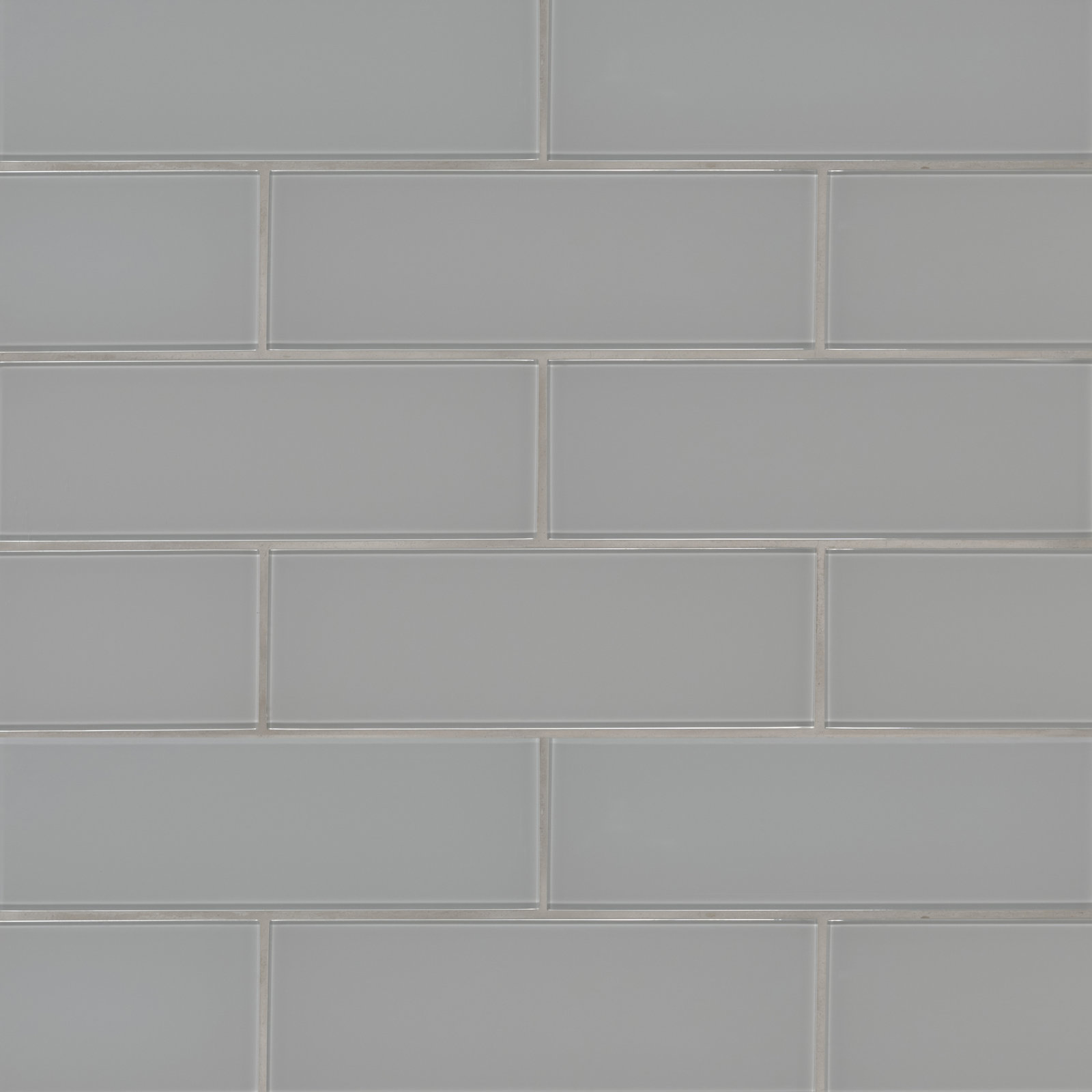 Subway 4 in. x 12 in. Glossy Glass Mosaic Wall Tile, Taviro Gris