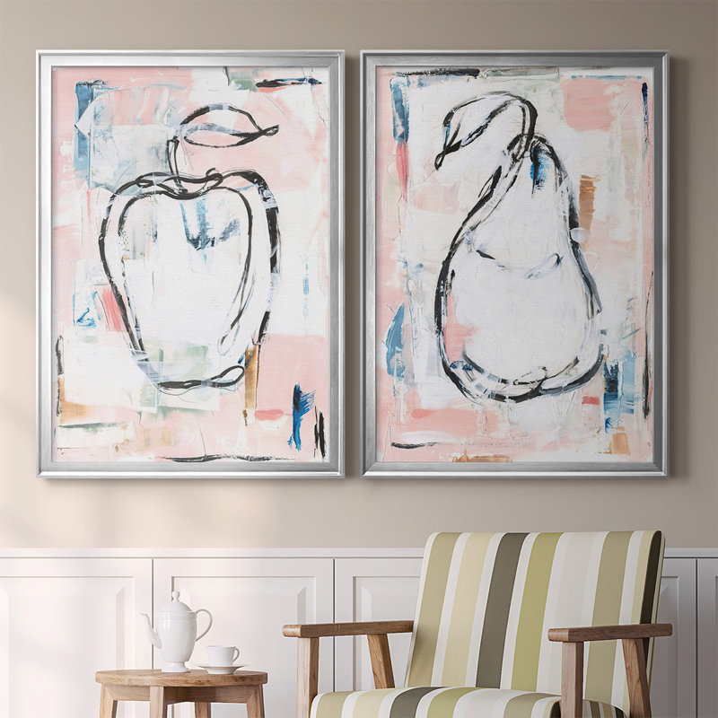 «Candied Fruit I», ensemble de 2 reproductions d'art sur toile encadrées, H 41,25 po x l 61 po x P 1,25 po, Argent