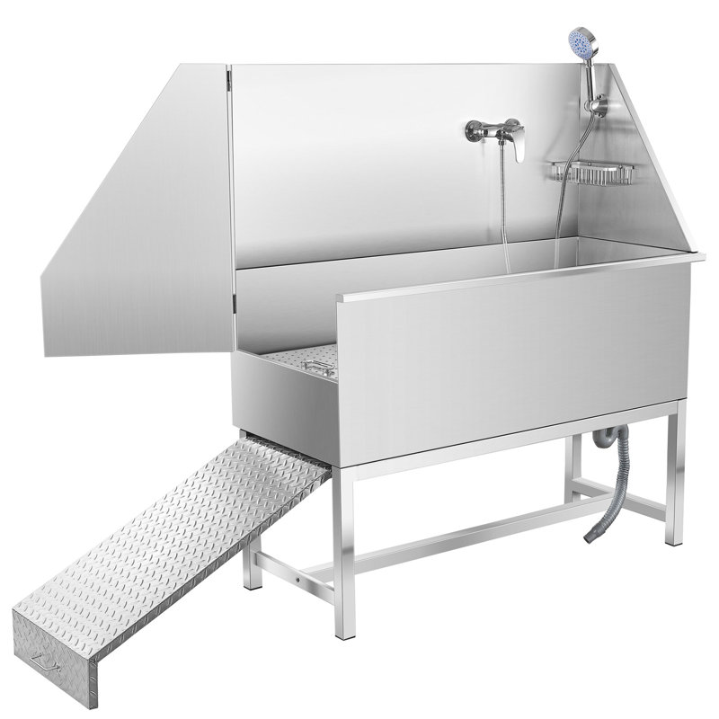 Station de lavage pour chien en acier inoxydable 49 po