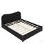 Lit plateforme tapissier avec pieds en bois, confortable et durable pour les chambres à coucher modernes-129758664-129758662