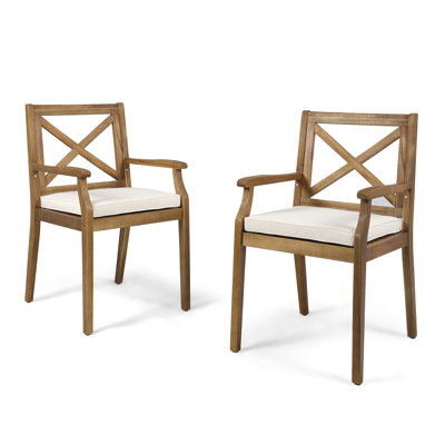 Chaise de salle à manger 2 pièces avec 2 coussins Perla