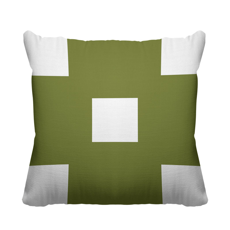 Housse et insert de coussin extérieur Luella, 16 po x 16 po, Vert olive