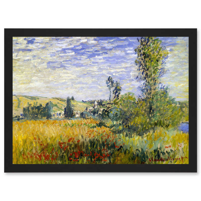 Vetheuil Landscape Old by Claude Monet - Single Picture Frame Painting, 23.4cm H x 32.3cm W x 1.5cm D