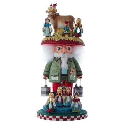 Kurt Adler Wooden Hollywood Nutcracker Collection, 8 Maids A Milking, 16.5in