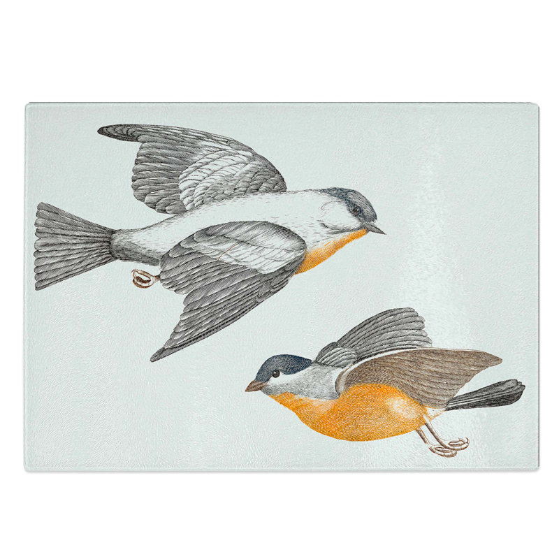 Glass Grey Fluff Tits by Johan Teyler Chopping Board, 28.5 cm W x 20 cm L
