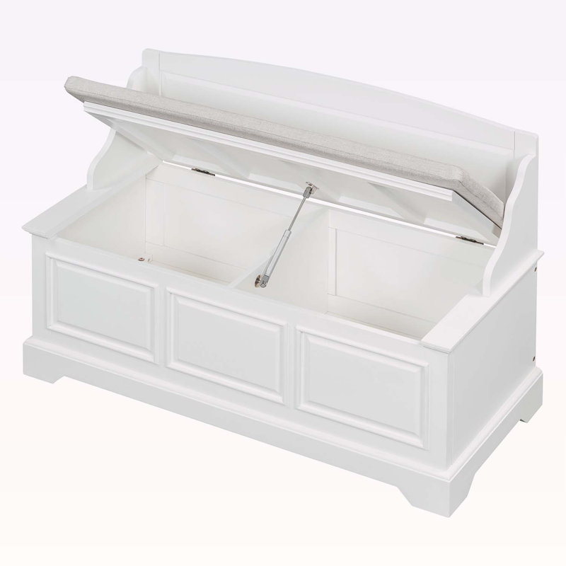 Banc à chaussures, banc de rangement pour chaussures rétro avec dispositifs de fermeture en douceur, coffre de rangement avec rangement caché et coussin pour l'entrée, le couloir, le salon