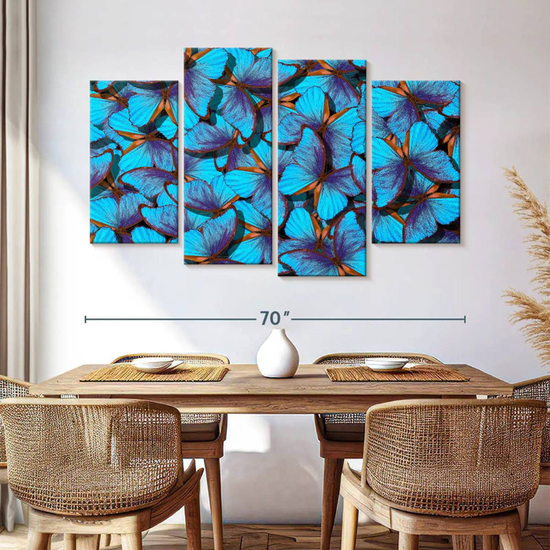 Brampt Blue Butterfly Swarm, 42" H x 68" W