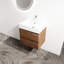 Meuble-lavabo mural 24 po, lavabo en résine et 2 tiroirs à fermeture en douceur, moderne et fascinant - Charmant