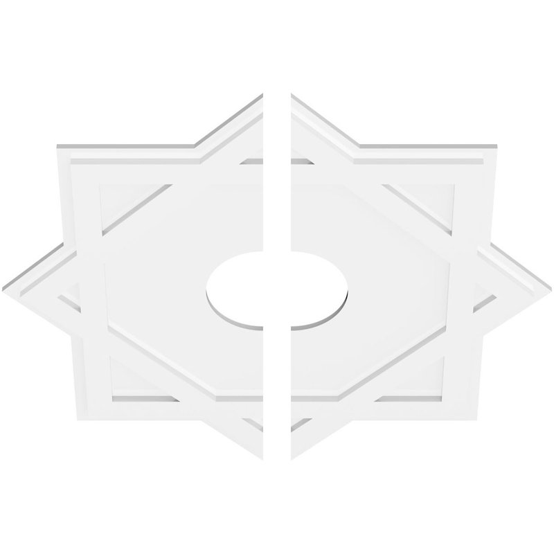Médaillon de plafond contemporain en PVC Axel, H 1 po x l 32 po x P 32 po