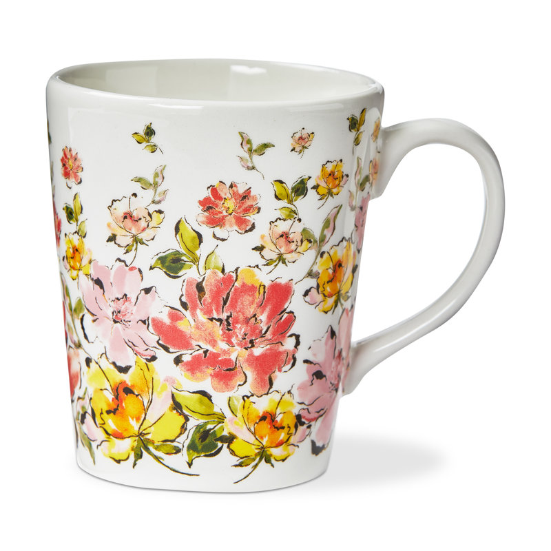 In Bloom Mug White Earthenware Everyday 18 Oz