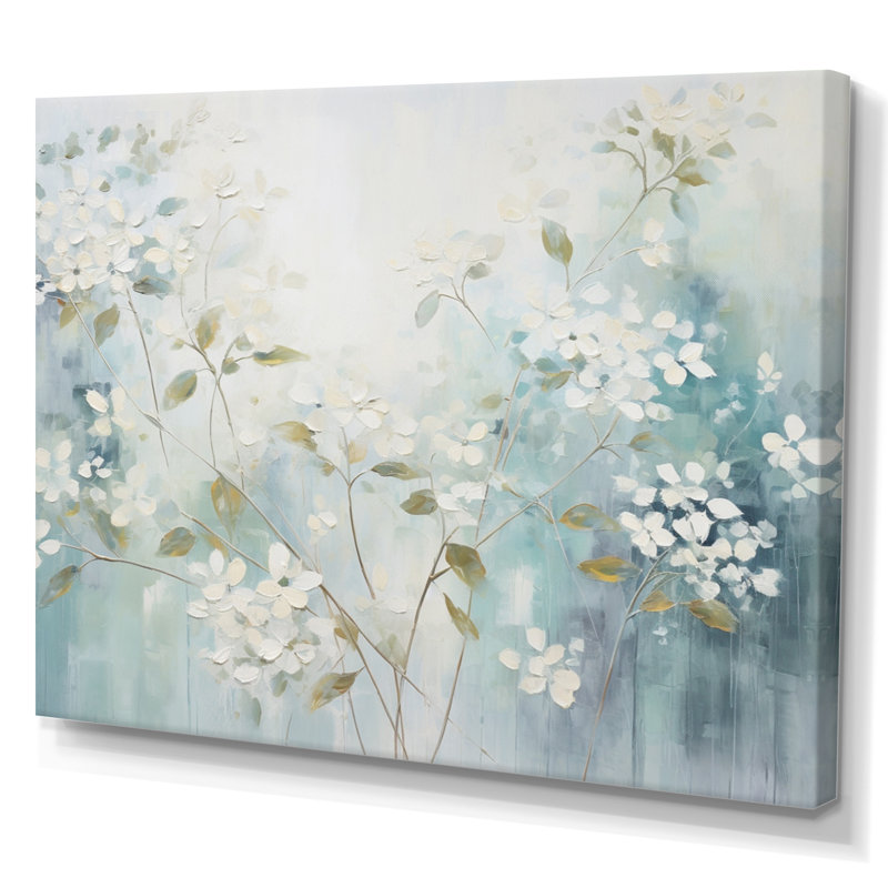 «Garden Landscape», art mural, impression florale tranquille bleue - Blue Tranquil Gardens I, 30" H x 40" W, Toile tendue