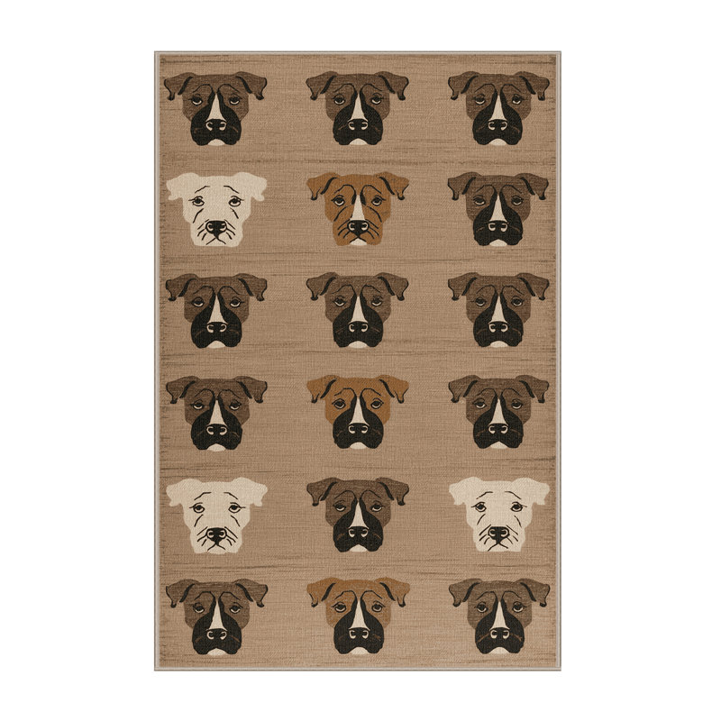  Tapis lavable pour chien Bull Terrier, Rectangulaire 8 pi x 12 pi